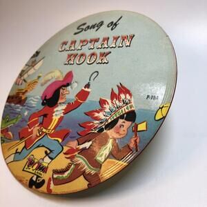 Toy Toon Cardboard Picture Record Song of Captain Hook & Peter Pan 78RPM 1950s
